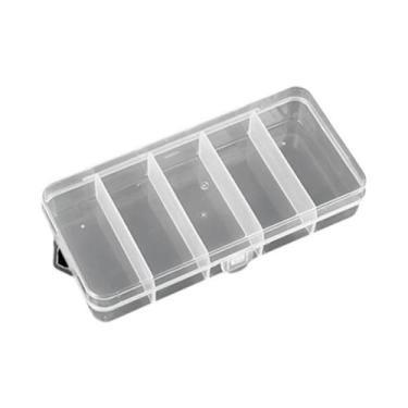 Imagem de Caixa Organizadora De Plástico Transparente Com 5 Divisórias Para Pesc