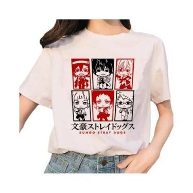 Imagem de Camiseta Feminina Bungou Stray Dogs Anime Harajuku Casual Com Gola O E