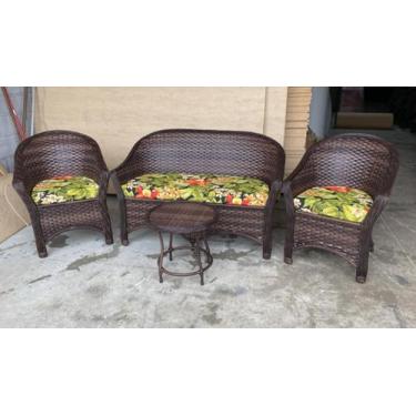 Imagem de Conjunto E Sofá Poltronas Fibra Sintética Varanda Sala Espaço Gourmet 