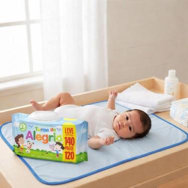 Imagem de Kit Higiene do Bebê Completo  Trocador Impermeável + Lenços Umedecidos