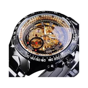 Imagem de Relógio Mecânico Automático Masculino Em Aço Inoxidável Com Mostrador 