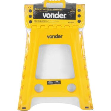 Imagem de Banqueta Plástica Dobrável Amarela Altura 450 Mm Vonder