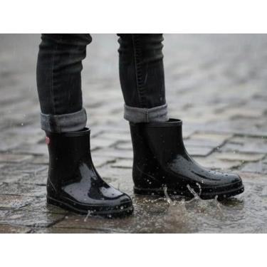 Imagem de Bota Galocha Molekinha Infantil Chuva Moda Gliter 2187100, 27, Preto