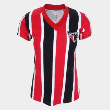 Imagem de Camisa São Paulo II 1991 RetrôMania Feminina, Vermelho, Preto, M