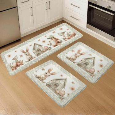 Imagem de Passadeira Antiderrapante 2 Tapetes Antiderrapantes Estampados Decorat