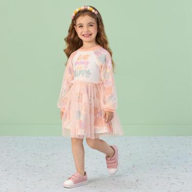 Imagem de Vestido Infantil Inverno Tule/Moletinho Groovy Mon Sucré-Feminino