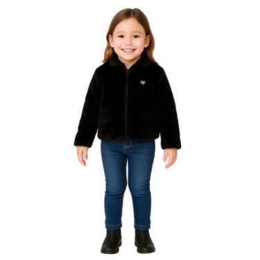 Imagem de Jaqueta Casaco Infantil Menina Fleece Plush Polo Trick Nick, Preto, 6