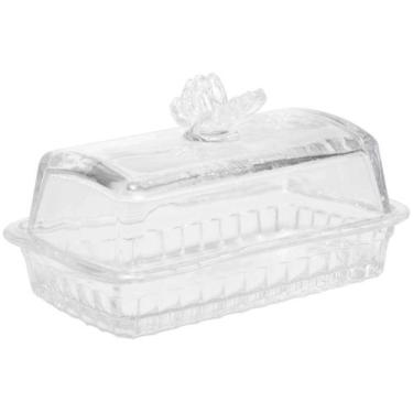 Imagem de Mantegueira de Vidro Butterfly com Tampa  17x10x10cm Wolff