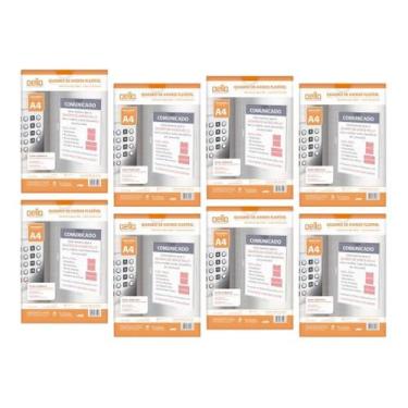 Imagem de Kit 8 Quadro Aviso Multiuso Expositor Cristal Folha A4 Dello