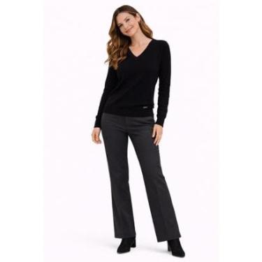 Imagem de Suéter Feminino Gola V Manga Longa em Tricô Malwee-Feminino