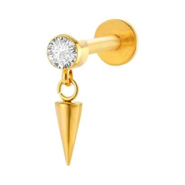 Imagem de Brinco De Titânio Com Pingente De Espada De Zircônia, Brinco De Gota D