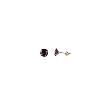 Imagem de Brinco ponto de luz adulto 6mm ouro 18k - VIRS, Lilás