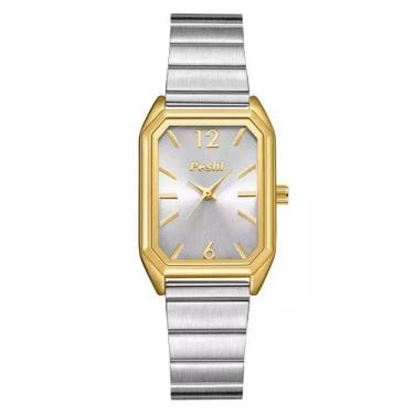 Imagem de Relógio Feminino POSHI 942 À Prova D'Água Ouro, Prata