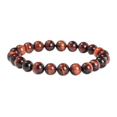 Imagem de Pulseira Olho de Boi 8mm Pedra Natural Força Interior Unissex - Caminh