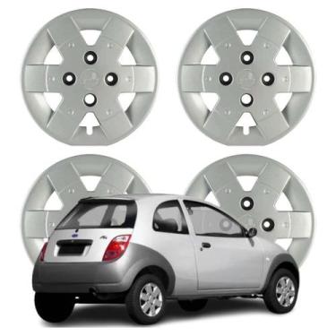 Imagem de Jogo Calota Aro 13 Ford KA 2002 até 2003 Cubo Baixo Prata 003CB-PTA-U 