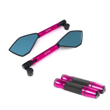 Imagem de Kit Retrovisor Manopla Esportivo Ninja 300r 250r Cbr250 R3 GSX R750 - 