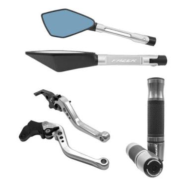 Imagem de Manete Manopla Retrovisor Fazer 150 250 Gravado A Laser - Special Leve