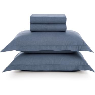 Imagem de Jogo de Cama Karsten Tesso Confection 4 Peças Queen Marinho