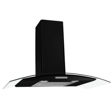 Imagem de Coifa de Parede 80cm Vidro Curvo Duto Slim Fogatti, Preto, 220V