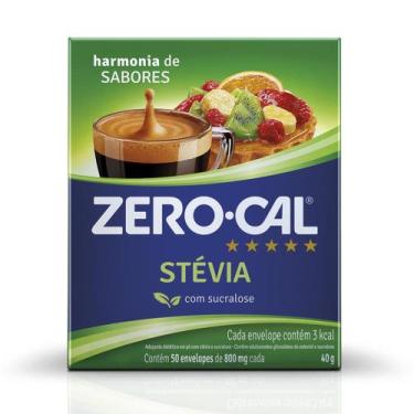 Imagem de Adoçante em Pó Zero-Cal Stevia 50 Sachês de 800mg cada