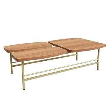 Imagem de Mesa de Centro Grande Pés de Ferro 110cm Lile Lukaliam Jequitiba/Off W