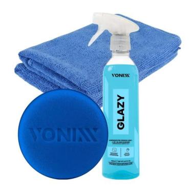 Imagem de Kit Vonixx Glazy 4 em 1 Limpa Vidros com Aplicador e Flanela