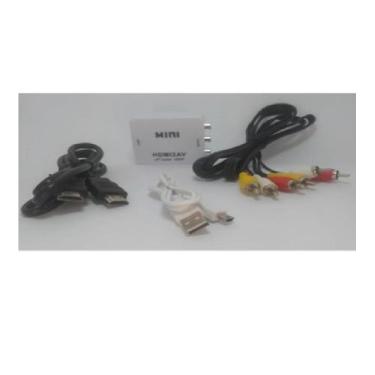 Imagem de Kit Adaptador Conversor Hdmi P/ 3 Rca + Cabo Rca + Cabo Hdmi - dfjn