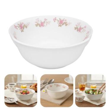 Imagem de Bowl Tigela Cumbuca Caldos Sobremesas Flowers Pink Vidro 500ml 16cm Em