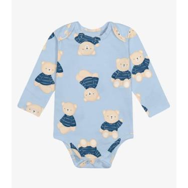 Imagem de Body Infantil Manga Longa Cotton Trick Nick Azul, M, Azul