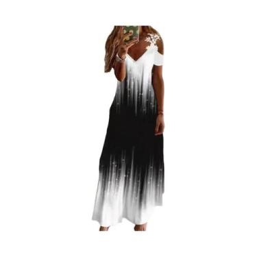 Imagem de Vestido Casual Longo Sem Mangas Branco Com Estampa De Renda Para Mulhe