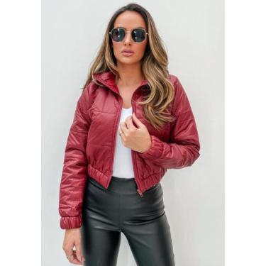 Imagem de Jaqueta Puffer Bobojaco Feminina Curta Forrada Vermelha Cherry - CHARM