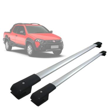 Imagem de Rack Bagageiro De Teto Travessa Fiat Strada Locker 2009 a 2013 Alumíni