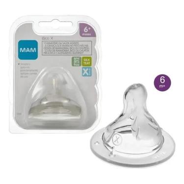 Imagem de Bico X de Mamadeira Silicone Macio Fluxo Super Rápido 6m MAM, 1 unidad
