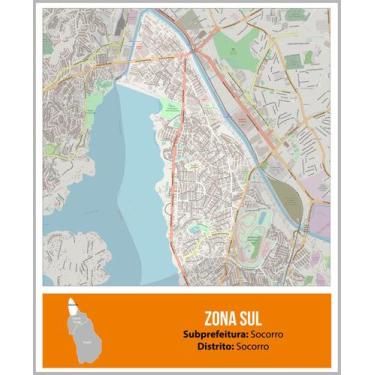 Imagem de Mapa Bairro Vila Socorro Município São Paulo-Sp - Adesivo  - Citimaps 