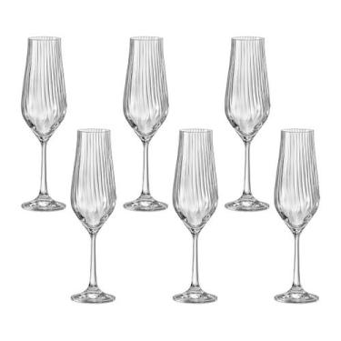 Imagem de Taça de Cristal Bohemia Para Champanhe 170 ml Tulipa Optic 6 Peças - B