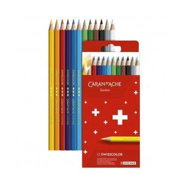 Imagem de Lápis de Cor Caran d' Ache Swisscolor Cardboard Permanente 12 Cores - 