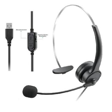 Imagem de Fone Headset USB Mono Fone Call Center Cabo 2m - Oem