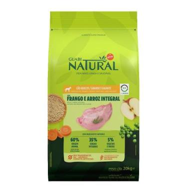 Imagem de Ração Guabi Natural Cães Adultos Porte Grande Frango/Arroz 20kg - Brf