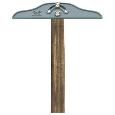 Imagem de Régua T de Madeira 50cm Trident Bordas de Acrílico e Cabeçote Móvel Mo
