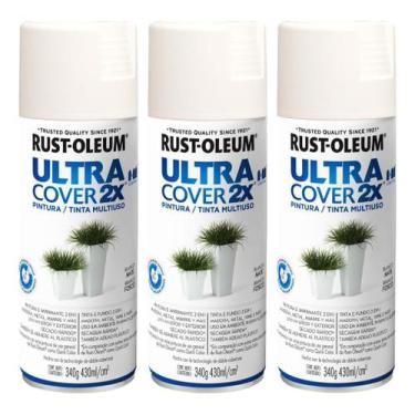 Imagem de Kit 3 Tinta Spray Ultra Cover 2x Rust Oleum Multiuso Branco, Branco - 