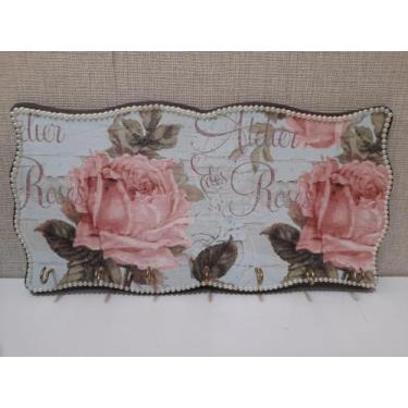 Imagem de Suporte para Chaves Mdf Roses 7 Pinos 30x15x3cm - Toque de Classe 