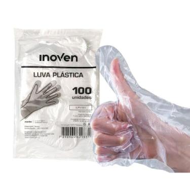 Imagem de Luva Transparente Descartável Hospital Salão 100 Pares Luvas - Inoven