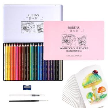 Imagem de Kit de Lápis Aquarela Rubens 59 Peças para Artistas com Papel