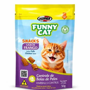 Imagem de Funny Cat Petisco para Gatos Sabor Frango 50g Snack Crocante Rico em P