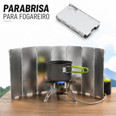 Imagem de Protetor Contra Vento para Fogareiro Dobrável Alumínio para Camping Al