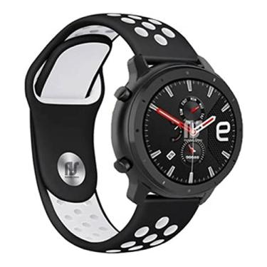Imagem de Pulseiras NSmart compatíveis com Amazfit GTR 47MM / GTR 2 / GTR 2e / GTR 3 / GTR 4 (Preto com brano NK)
