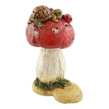 Imagem de Top Collection Miniatura de jardim de fadas e terrário mini tartaruga em estátua de cogumelo, 6 x 6 cm