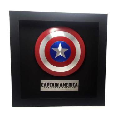 Imagem de Quadro 3D Miniatura Escudo Capitão América Marvel Vingadores - Tcm