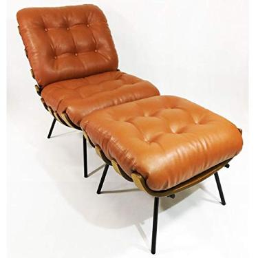 Imagem de Poltrona Decorativa Costela Cobre com puff - Poltronas do Sul