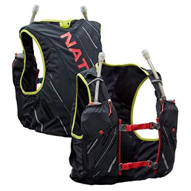 Imagem de Nathan Pacote de hidratação Pinnacle 4L / Colete de corrida – Capacidade 4L com frascos macios duplos de 590 ml. Mochila de hidratação para corridas. Masculino/Mulher/Unissex (Feminino – Preto/Hibisco, M)